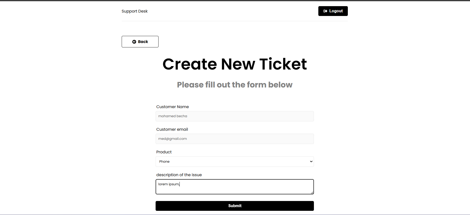 Support Desk Application-1