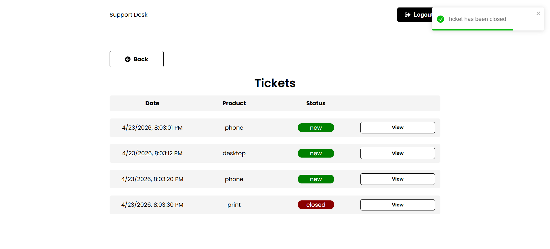 Support Desk Application-3
